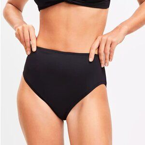 LOFT Beach High Waist Bikini Bottom Black Medium NWT
